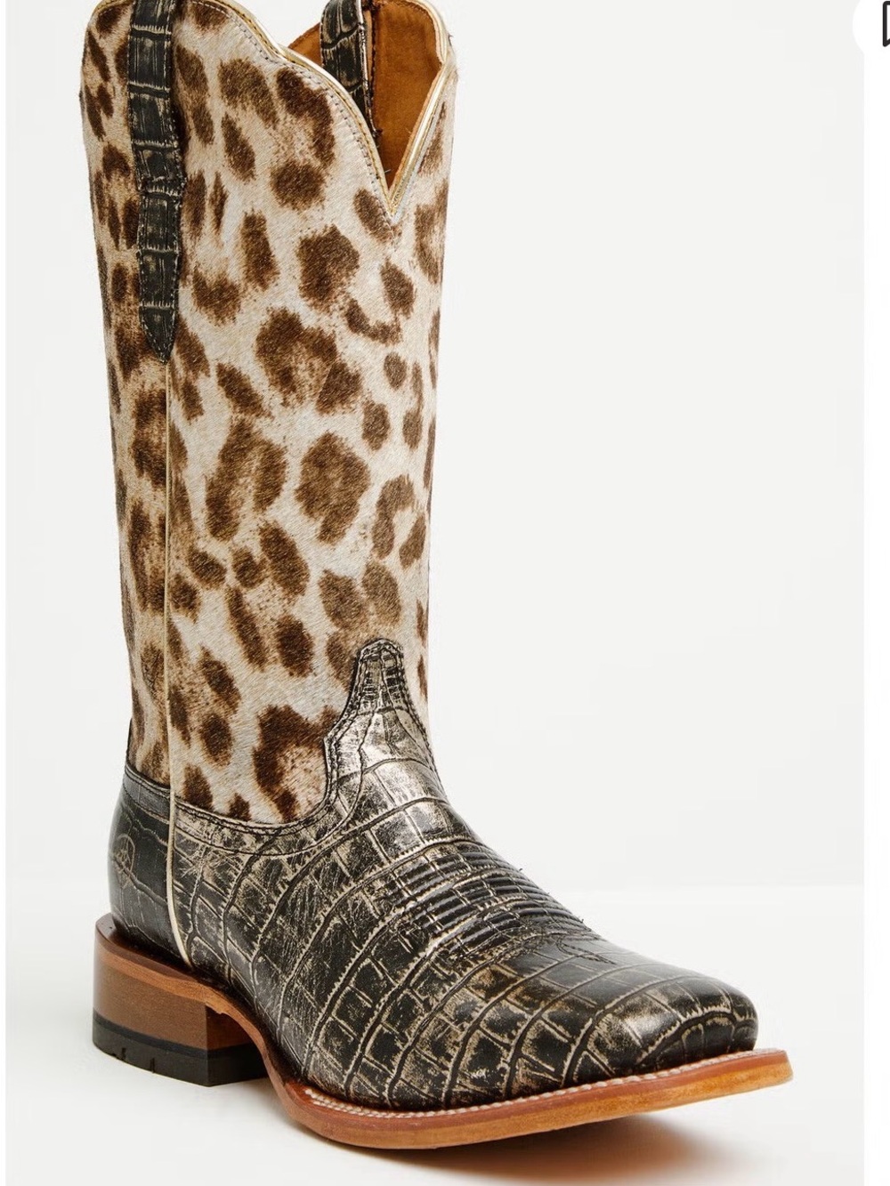 Ariat Women’s Frontier Farrah Leopard Haircalf & Croc-Embossed Western Boot 👑